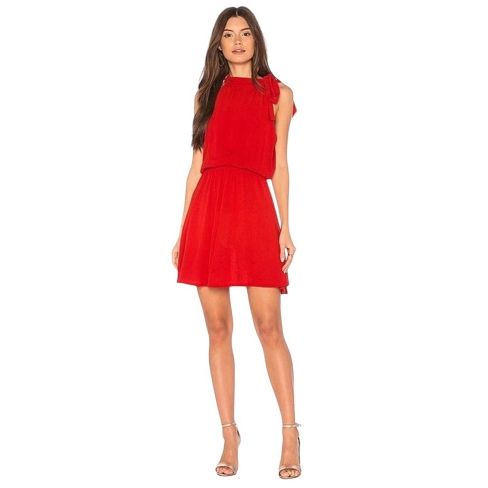 Cleobella Red Lolita Mini Dress Peekaboo Back Slit Keyhole Ethically Mad…